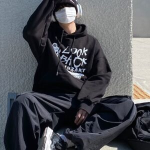 Home oversized fit printed hoodie